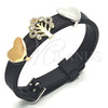 Oro Laminado Fancy Bracelet, Gold Filled Style Tree and Heart Design, with White Cubic Zirconia, Polished for wholesale, additional product view 4