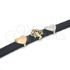Oro Laminado Fancy Bracelet, Gold Filled Style Tree and Heart Design, with White Cubic Zirconia, Polished, Tricolor, 03.63.1928.2.08 (10 MM Thickness, 8 Inches Length)