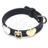 Oro Laminado Fancy Bracelet, Gold Filled Style Owl and Heart Design, with Black and White Micro Pave, Polished, Tricolor, 03.63.1930.2.08 (10 MM Thickness, 8 Inches Length)
