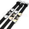 Oro Laminado Fancy Bracelet, Gold Filled Style Owl and Heart Design, with Black and White Micro Pave, Polished, Tricolor, 03.63.1930.2.08 (10 MM Thickness, 8 Inches Length)