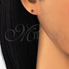 Sterling Silver Stud Earring, with Garnet Cubic Zirconia, Polished, Raw, 02.63.2604.1