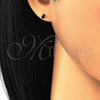 Sterling Silver Stud Earring, with Black Cubic Zirconia, Polished, Raw, 02.63.2604.3