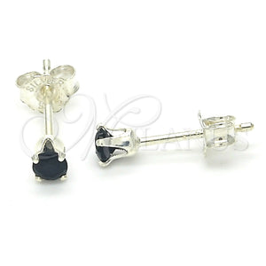 Sterling Silver Ring — Stud Earring with Black Cubic Zirconia Polished Raw — main product view — SKU 123641 | Plata 925 anillo — Stud Earring with negro Cubic Zirconia pulido Raw — SKU 123641