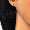 Sterling Silver Stud Earring, with Sapphire Blue Cubic Zirconia, Polished, Raw, 02.63.2604.4