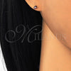 Sterling Silver Stud Earring, with Garnet Cubic Zirconia, Polished, Raw, 02.63.2605.1