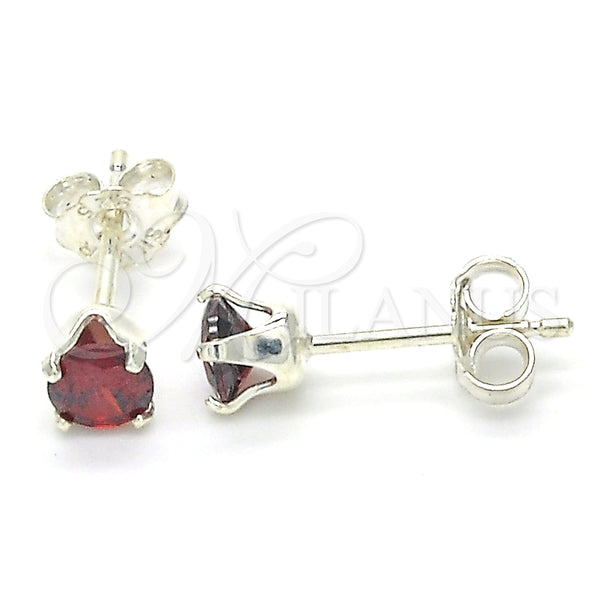Sterling Silver Stud Earring, with Garnet Cubic Zirconia, Polished, Raw, 02.63.2605.1 for wholesale, main product view
