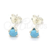 Sterling Silver Stud Earring, with Turquoise Cubic Zirconia, Polished, Raw, 02.63.2605.3 for wholesale, additional product view 4