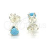 Sterling Silver Stud Earring, with Turquoise Cubic Zirconia, Polished, Raw, 02.63.2605.3 for wholesale, additional product view 5