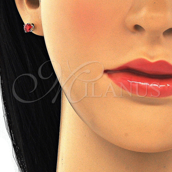 Sterling Silver Ring — Stud Earring with Garnet Cubic Zirconia Polished 02.63. — alternate product view — SKU 123656 | Plata 925 anillo — Stud Earring with Garnet Cubic Zirconia pulido 02.63. — SKU 123656