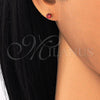 Sterling Silver Stud Earring, with Garnet Cubic Zirconia, Polished, Rhodium Finish, 02.63.2606.1