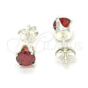 Sterling Silver Stud Earring, with Garnet Cubic Zirconia, Polished, Rhodium Finish, 02.63.2606.1 for wholesale, additional product view 5