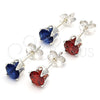 Sterling Silver Stud Earring, with Garnet Cubic Zirconia, Polished, Rhodium Finish, 02.63.2606.1