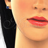 Sterling Silver Stud Earring, with Sapphire Blue Cubic Zirconia, Polished, Rhodium Finish, 02.63.2607.3