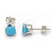 Sterling Silver Stud Earring, with Turquoise Cubic Zirconia, Polished, Rhodium Finish, 02.63.2607.4