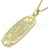 Oro Laminado Fancy Pendant, Gold Filled Style Elephant and Frog Design, Polished, Golden Finish, 05.213.0009
