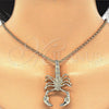 Oro Laminado Fancy Pendant, Gold Filled Style Scorpion Design, with White Crystal, Polished, Golden Finish, 05.213.0013