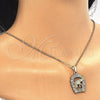 Oro Laminado Fancy Pendant, Gold Filled Style Elephant Design, with White Crystal, Polished, Golden Finish, 05.213.0016