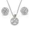 Rhodium Gold Filled Earring and Pendant Adult Set, with White Cubic Zirconia, Polished, Rhodium Finish, 10.106.0002.1