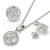 Rhodium Gold Filled Earring and Pendant Adult Set, with White Cubic Zirconia, Polished, Rhodium Finish, 10.106.0002.1