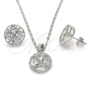 White Gold Filled Ring — Earring and Pendant Adult Set with White Cubic — main product view — SKU 123690 | Oro Laminado Blanco anillo — Earring and Pendant Adult Set with blanco Cubic — SKU 123690