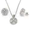 Rhodium Gold Filled Earring and Pendant Adult Set, with White Cubic Zirconia, Polished, Rhodium Finish, 10.106.0002.1