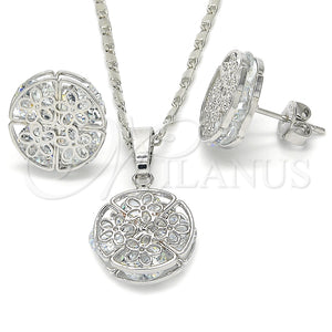 White Gold Filled Ring — Earring and Pendant Adult Set Flower Design with — main product view — SKU 123694 | Oro Laminado Blanco anillo — Earring and Pendant Adult Set flor diseño with — SKU 123694