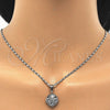 Rhodium Gold Filled Earring and Pendant Adult Set, Star Design, with White Cubic Zirconia, Polished, Rhodium Finish, 10.106.0004.1