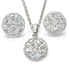 Rhodium Gold Filled Earring and Pendant Adult Set, Star Design, with White Cubic Zirconia, Polished, Rhodium Finish, 10.106.0004.1