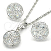 Rhodium Gold Filled Earring and Pendant Adult Set, Star Design, with White Cubic Zirconia, Polished, Rhodium Finish, 10.106.0004.1