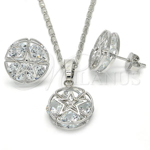 White Gold Filled Ring — Earring and Pendant Adult Set Star Design with — main product view — SKU 123698 | Oro Laminado Blanco anillo — Earring and Pendant Adult Set estrella diseño with — SKU 123698