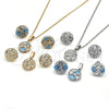 Rhodium Gold Filled Earring and Pendant Adult Set, Star Design, with White Cubic Zirconia, Polished, Rhodium Finish, 10.106.0004.1