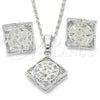 Rhodium Gold Filled Earring and Pendant Adult Set, Butterfly Design, with White Cubic Zirconia, Polished, Rhodium Finish, 10.106.0005.1