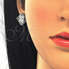 Rhodium Gold Filled Earring and Pendant Adult Set, Butterfly Design, with Garnet and White Cubic Zirconia, Polished, Rhodium Finish, 10.106.0005.3