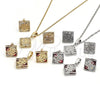 Rhodium Gold Filled Earring and Pendant Adult Set, Butterfly Design, with Garnet and White Cubic Zirconia, Polished, Rhodium Finish, 10.106.0005.3