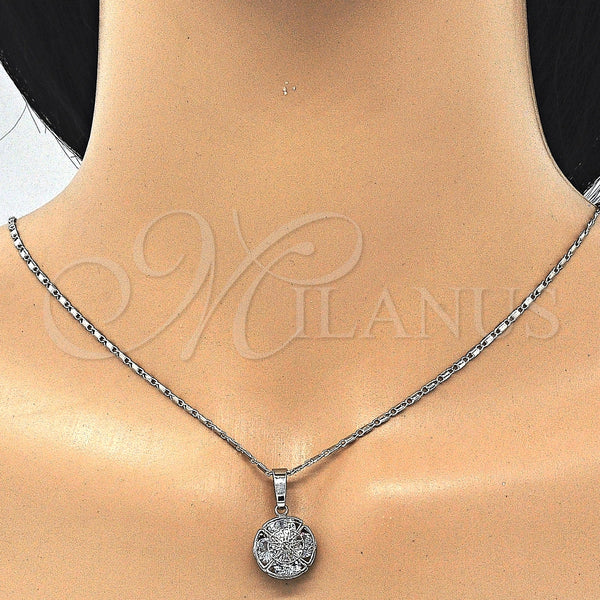 White Gold Filled Ring — Earring and Pendant Adult Set with White Cubic — alternate product view — SKU 123710 | Oro Laminado Blanco anillo — Earring and Pendant Adult Set with blanco Cubic — SKU 123710