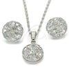 Rhodium Gold Filled Earring and Pendant Adult Set, with White Cubic Zirconia, Polished, Rhodium Finish, 10.106.0007.1