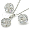 Rhodium Gold Filled Earring and Pendant Adult Set, with White Cubic Zirconia, Polished, Rhodium Finish, 10.106.0007.1