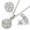 Rhodium Gold Filled Earring and Pendant Adult Set, with White Cubic Zirconia, Polished, Rhodium Finish, 10.106.0007.1