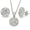 Rhodium Gold Filled Earring and Pendant Adult Set, with White Cubic Zirconia, Polished, Rhodium Finish, 10.106.0007.1