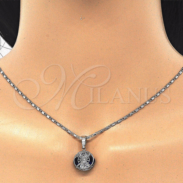 White Gold Filled Ring — Earring and Pendant Adult Set with Sapphire Blue — alternate product view — SKU 123712 | Oro Laminado Blanco anillo — Earring and Pendant Adult Set with Sapphire Blue — SKU 123712