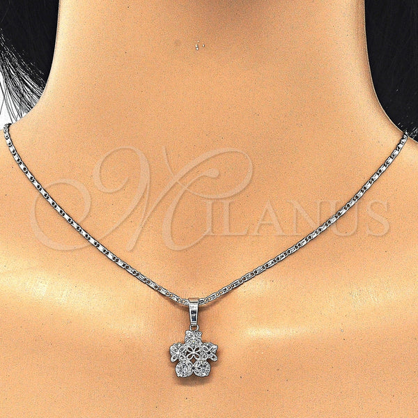 White Gold Filled Ring — Earring and Pendant Adult Set Flower Design with — alternate product view — SKU 123717 | Oro Laminado Blanco anillo — Earring and Pendant Adult Set flor diseño with — SKU 123717
