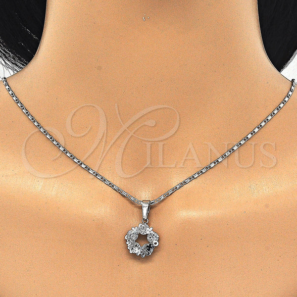 White Gold Filled Ring — Earring and Pendant Adult Set Flower Design with — alternate product view — SKU 123721 | Oro Laminado Blanco anillo — Earring and Pendant Adult Set flor diseño with — SKU 123721