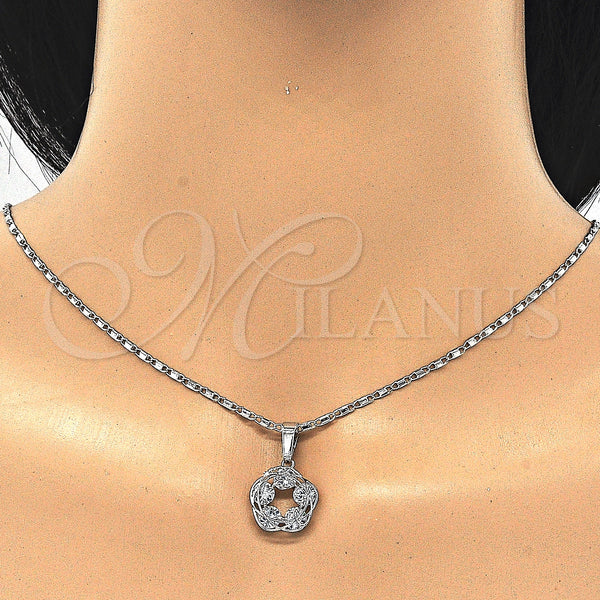 White Gold Filled Ring — Earring and Pendant Adult Set with White Cubic — alternate product view — SKU 123725 | Oro Laminado Blanco anillo — Earring and Pendant Adult Set with blanco Cubic — SKU 123725