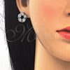 Rhodium Gold Filled Earring and Pendant Adult Set, with White Cubic Zirconia, Polished, Rhodium Finish, 10.106.0011.1