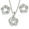 Rhodium Gold Filled Earring and Pendant Adult Set, with White Cubic Zirconia, Polished, Rhodium Finish, 10.106.0011.1