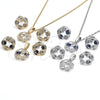 Rhodium Gold Filled Earring and Pendant Adult Set, with White Cubic Zirconia, Polished, Rhodium Finish, 10.106.0011.1
