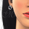 Rhodium Gold Filled Earring and Pendant Adult Set, with Sapphire Blue and White Cubic Zirconia, Polished, Rhodium Finish, 10.106.0011.3