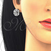 Rhodium Gold Filled Earring and Pendant Adult Set, Star Design, with White Cubic Zirconia, Polished, Rhodium Finish, 10.106.0012.1