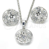 Rhodium Gold Filled Earring and Pendant Adult Set, Star Design, with White Cubic Zirconia, Polished, Rhodium Finish, 10.106.0012.1