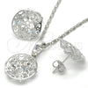 Rhodium Gold Filled Earring and Pendant Adult Set, Star Design, with White Cubic Zirconia, Polished, Rhodium Finish, 10.106.0012.1